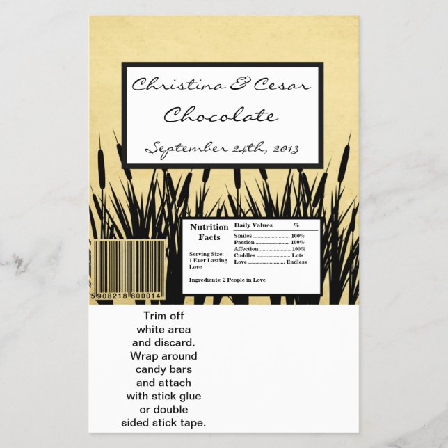 Hershey's Large Bar Wrapper Cattail/Dragonfly Silh Flyer (Vorne)