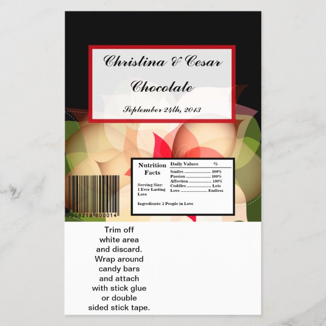 Hershey's Large Bar Wrapper Colorful Lotus Blume Flyer (Vorne)