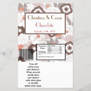 Hershey's Large Bar Wrapper Coral Pink Brown Flora Flyer