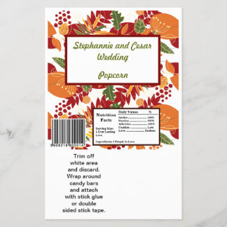 Hershey's Large Bar Wrapper Fall Foliage Blätter Flyer