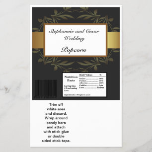 Hershey's Large Bar Wrapper Gold und Black Damask Flyer