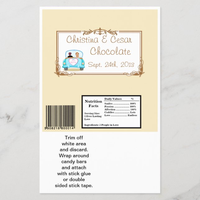 Hershey's Large Bar Wrapper got nur Verheirateten  Flyer (Vorne)