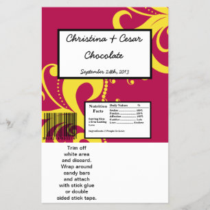 Hershey's Large Bar Wrapper Hot Pink/Yellow Wirbel Flyer