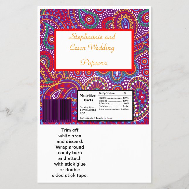 Hershey's Large Bar Wrapper Lila Palace Indien Flyer (Vorne)