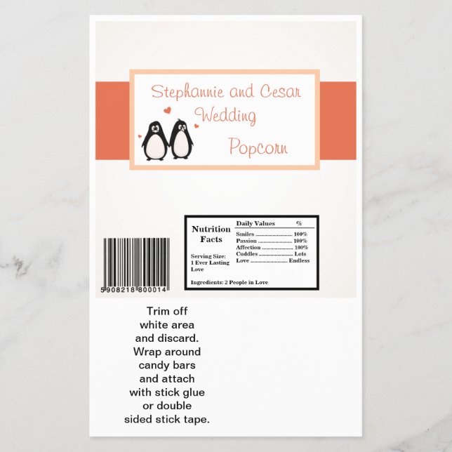 Hershey's Large Bar Wrapper Penguin Liebe/Herz Flyer (Vorne)