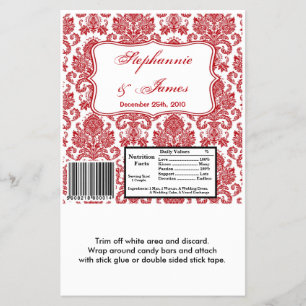 Hershey's Large Bar Wrapper Red White Damask Lace Flyer