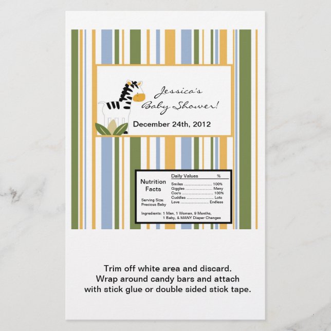 Hershey's Large Bar Wrapper Safari Friends Flyer (Vorne)