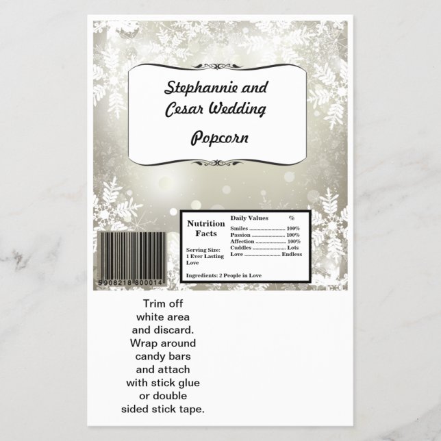 Hershey's Large Bar Wrapper Silver Christmas Blur Flyer (Vorne)