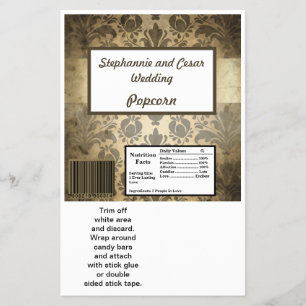 Hershey's Large Bar Wrapper Vintag Brown Damask Flyer