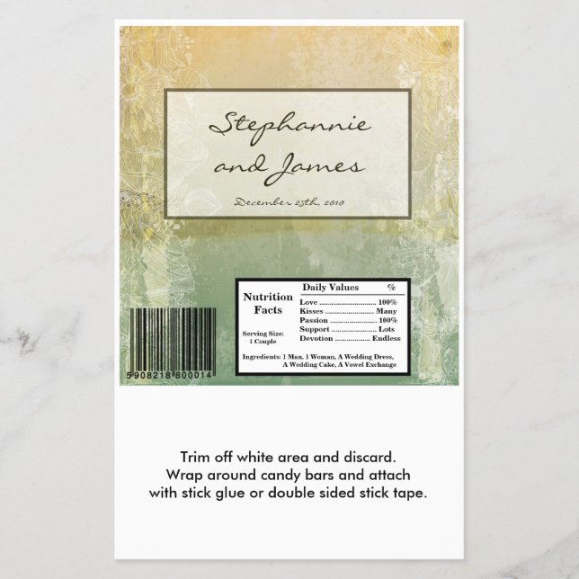 Hershey's Large Bar Wrapper Vintage Blumenantik Flyer (Vorne)