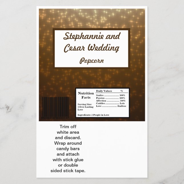 Hershey's Large Bar Wrapper Winter Brown / Stars Flyer (Vorne)