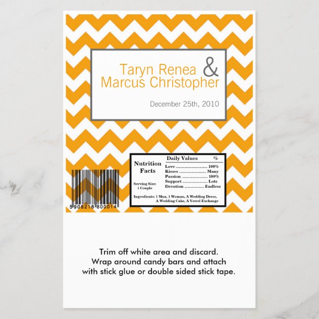 Hershey's Large Bar Wrapper Yellow Gray Zickzack Flyer (Vorne)