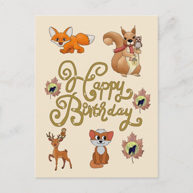 Herstbild Geburtstag Postkarte (Vorderseite)