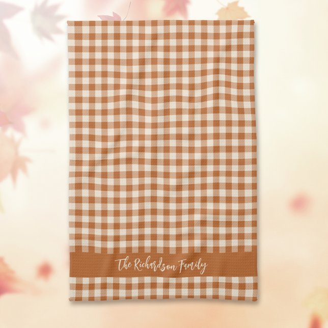 Herstbst verbranntes Orange Gingham Herbst Karo Be Geschirrtuch (Von Creator hochgeladen)