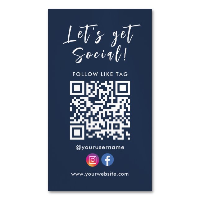 Herstellen einer Verbindung mit dem QR-Code Facebo Magnetische Visitenkarte (Vorderseite Vertikal)