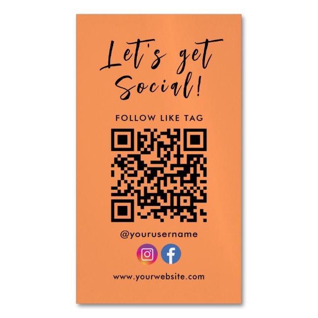 Herstellen einer Verbindung mit dem QR-Code Facebo Magnetische Visitenkarte (Vorderseite Vertikal)