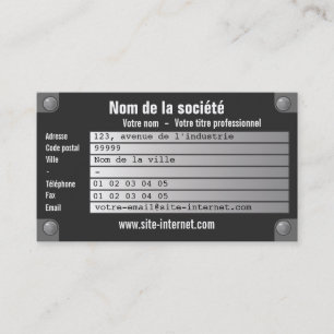 Hersteller-Schild Visitenkarte