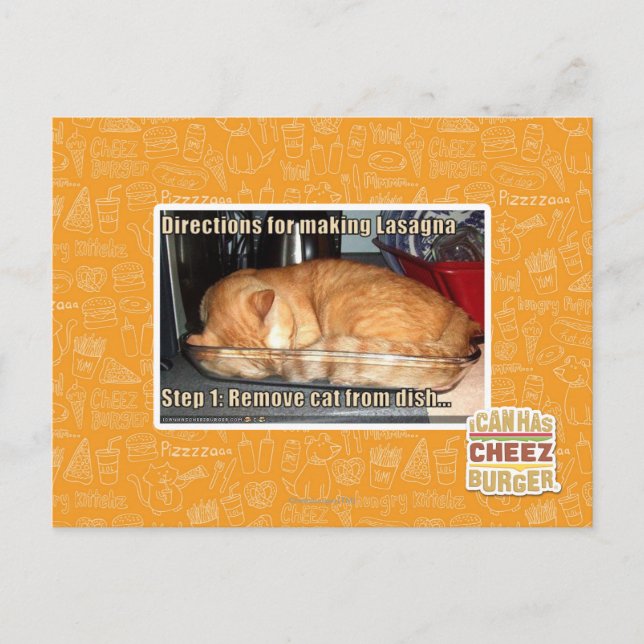 Herstellung der Lasagne Postkarte (Vorderseite)