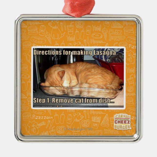 Herstellung der Lasagne Silbernes Ornament (Vorne)