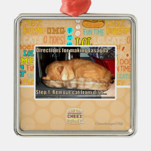 Herstellung der Lasagne Silbernes Ornament