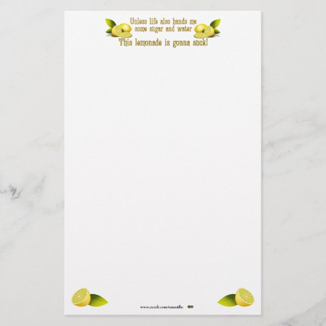 Herstellung der Limonade Briefpapier (Vorderseite)