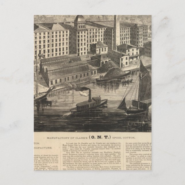 Herstellung der ONT-Baumwolle von Clark Postkarte (Vorderseite)