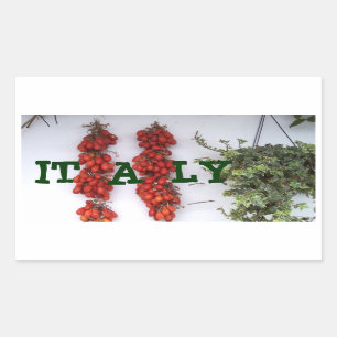 Herstellung der sonnengetrockneten Tomaten Rechteckiger Aufkleber