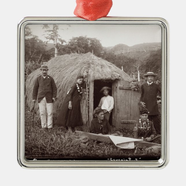 Herstellung Tappa, ein gebürtiger Stoff, c.1875 Ornament Aus Metall (Vorne)