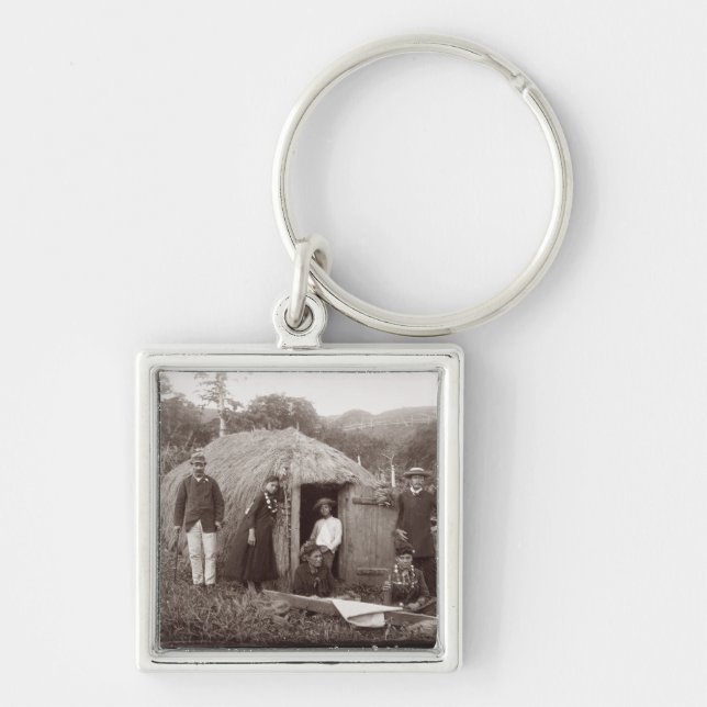 Herstellung Tappa, ein gebürtiger Stoff, c.1875 Schlüsselanhänger (Vorne)