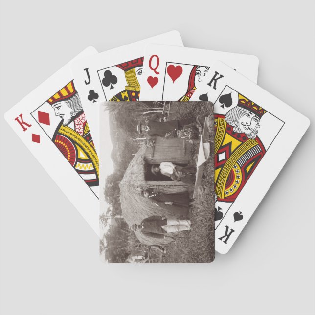 Herstellung Tappa, ein gebürtiger Stoff, c.1875 Spielkarten (Rückseite)