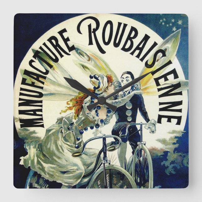 Herstellung von Fahrrädern für Roubaisienne Quadratische Wanduhr (Vorderseite)