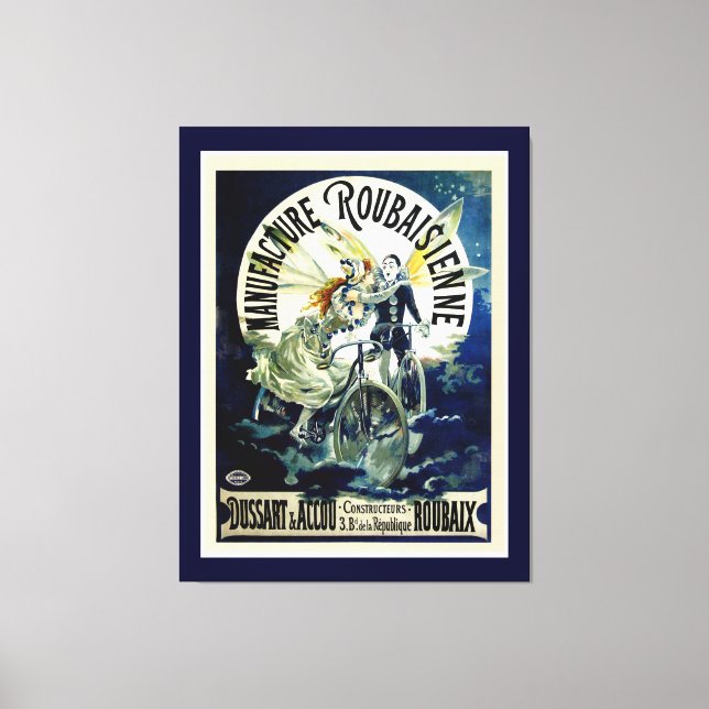 Herstellung von Fahrrädern Roubaisienne Leinwanddruck (Vorderseite)