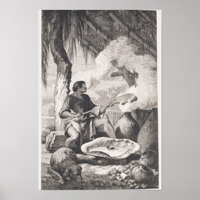 Herstellung von Kautschuk in Indien Poster (Vorne)