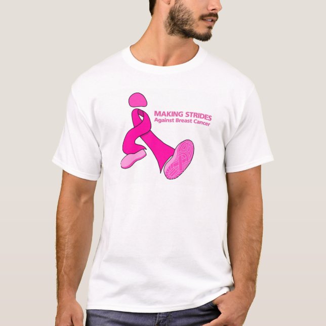 Herstellung von Schritten gegen Brustkrebs T-Shirt (Vorderseite)
