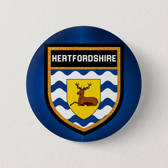 Hertfordshire-Flagge Button (Vorderseite)