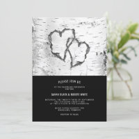 Herts Birch Tree Bark Rustikale Hochzeitseinladung