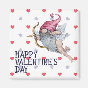 Herts Funny Valentine Cupid Gnome Magnet