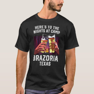 Herts zu den Nächten im Camp Brazoria Camping Texa T-Shirt
