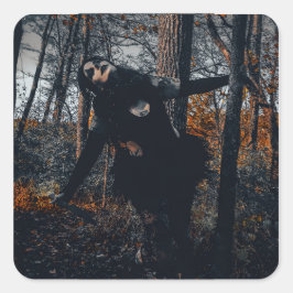 Herumalbern im Wald Quadratischer Aufkleber