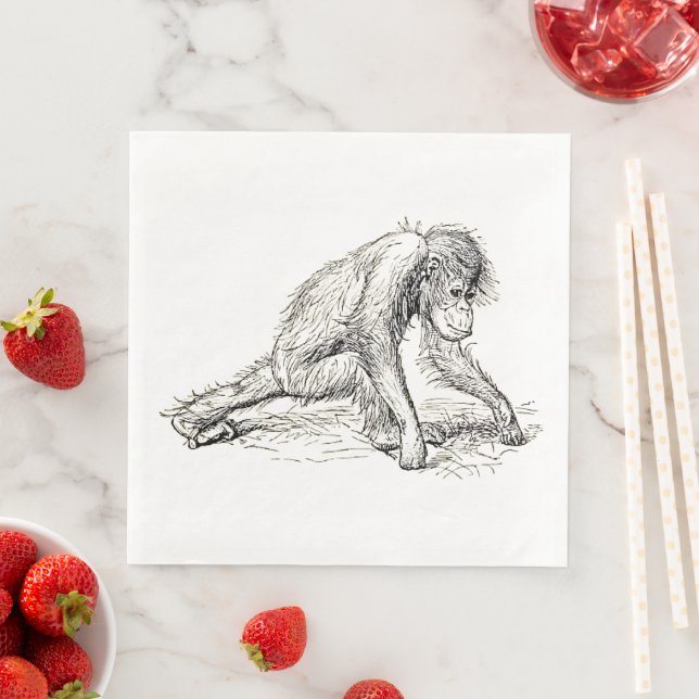 Herumhängen - Junger Gorillamännlicher Affe Serviette (Beispiel)
