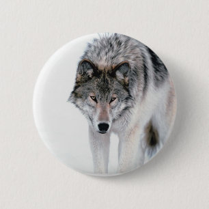 Herumstreichender Wolf Button