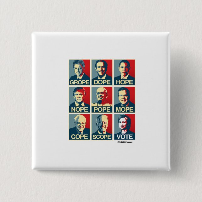 Herumtasten-Schmieren-Hoffnung Nope Papst Mope Button (Vorderseite)