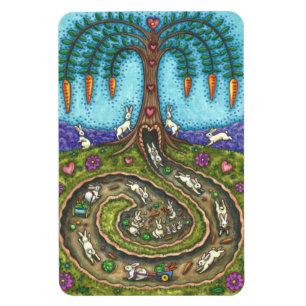 HERUNTER DEM RABBIT-HOLE, CARROT WILLOW BAUM FOLK  MAGNET