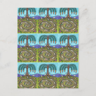 HERUNTER DEM RABBIT-HOLE, CARROT WILLOW BAUM FOLK POSTKARTE