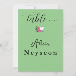 Herunterladbare Hochzeitsgrün-Blume und ein Herz Einladung