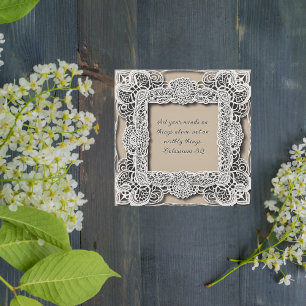 Herunterladbare, individuell anpassbare Spitzenbib Feiertagskarte