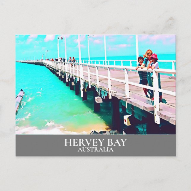 Hervey Bay Queesnland Sea Australien Jahrgang Reis Postkarte (Vorderseite)
