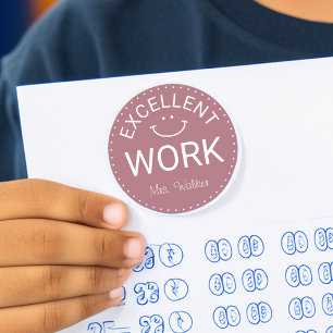 Hervorragende Arbeit Personalisierte Lehrkräfte Runder Aufkleber