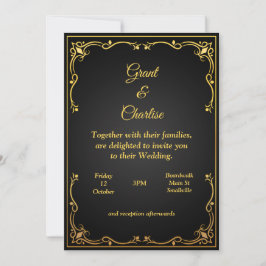 Hervorragende Einladung zur Hochzeit, Gold und Sch