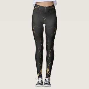 Hervorragende Farbwiedergabe aus schwarzem Marmor Leggings